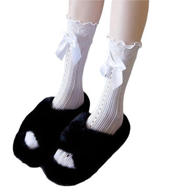 Fishnet Bow Socks
